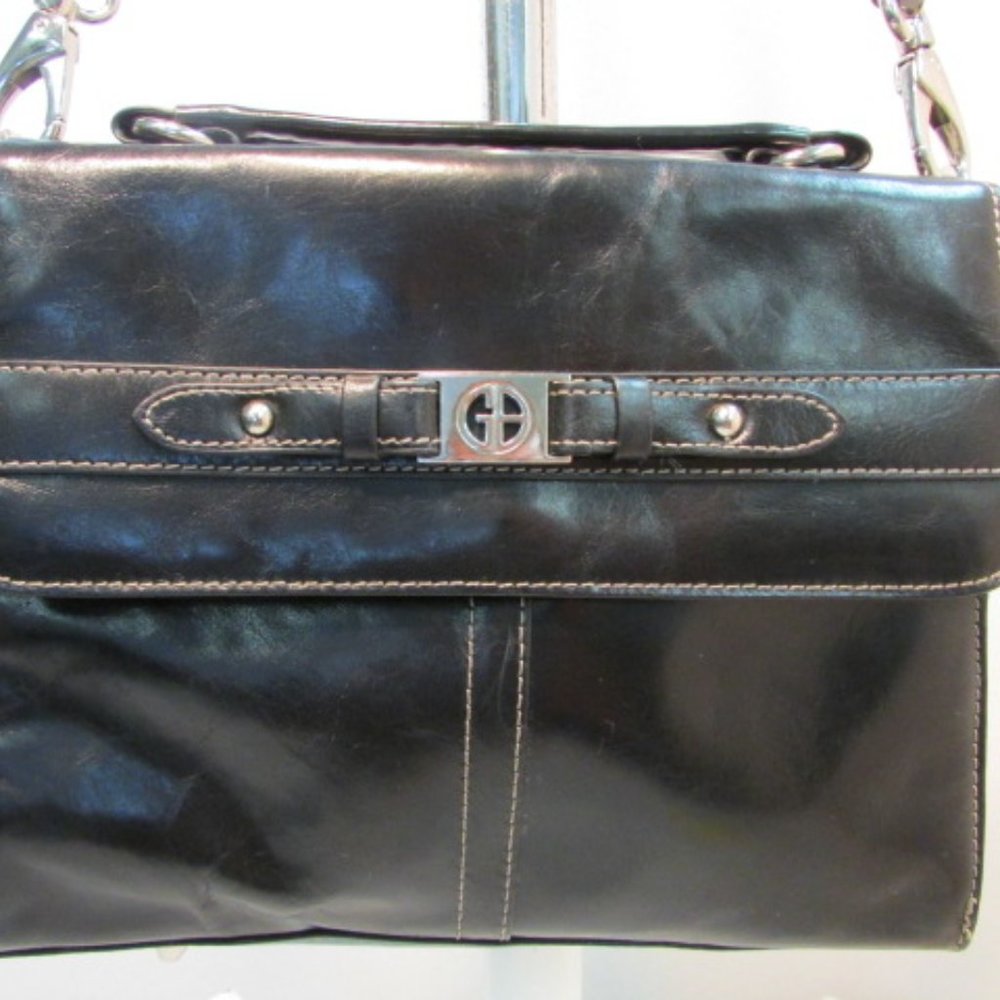 Giani Bernini Black Leather Crossbody Bag